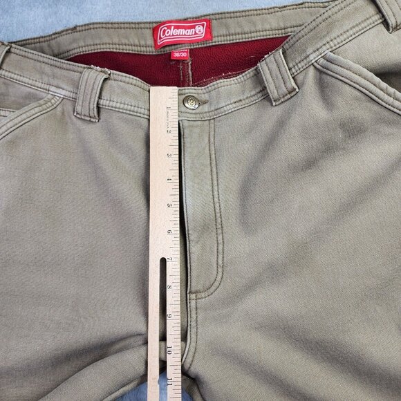 Coleman Fleece Lined Carpenter Pants Men 36 x 30 Tan Utility Stretch Canvas Work - Picture 8 of 11